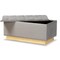 Baxton Studio Powell Glam and Luxe Grey Velvet Fabric and Gold PU Leather Storage Ottoman 175-11236-Zoro - alternate 7